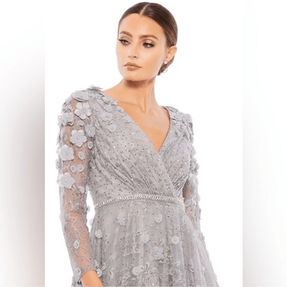 Mac Duggal Floral Embellished Lace A-Line Cocktail Dress NEW Size 8