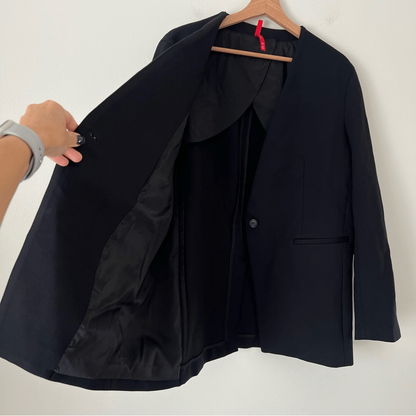 Spanx The Perfect Collarless Blazer in Black Size Large Ponte Knit Jacket