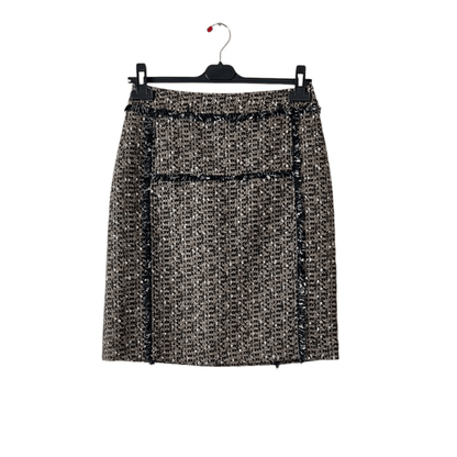 Tory Burch Tweed Mini Pencil Skirt Size 6 in Brown / Tan Wool Blend