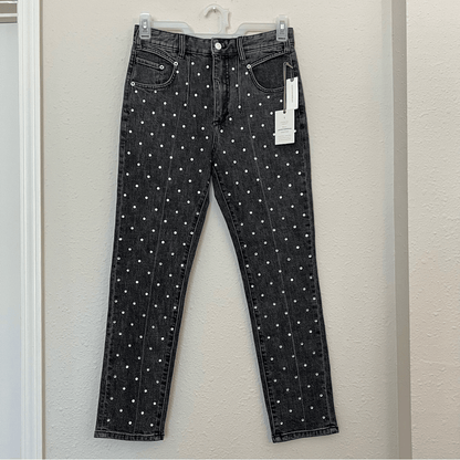 Anthropologie Pilcro and the Letterpress Beaded High Rise Slim Jeans NEW Size 27