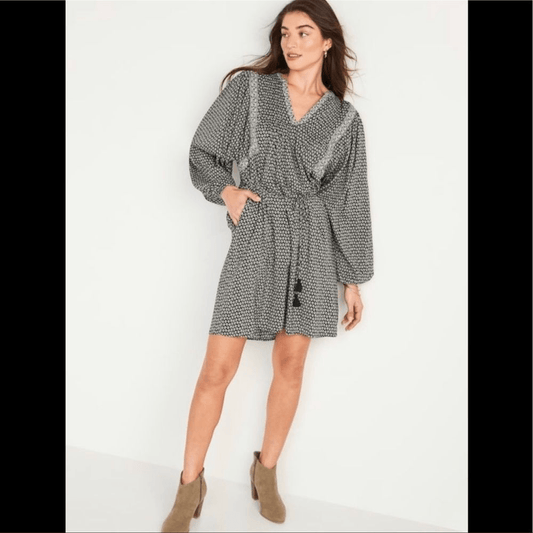 Old Navy Oversized Long Sleeve Mini Swing Dress Plus Size 3X