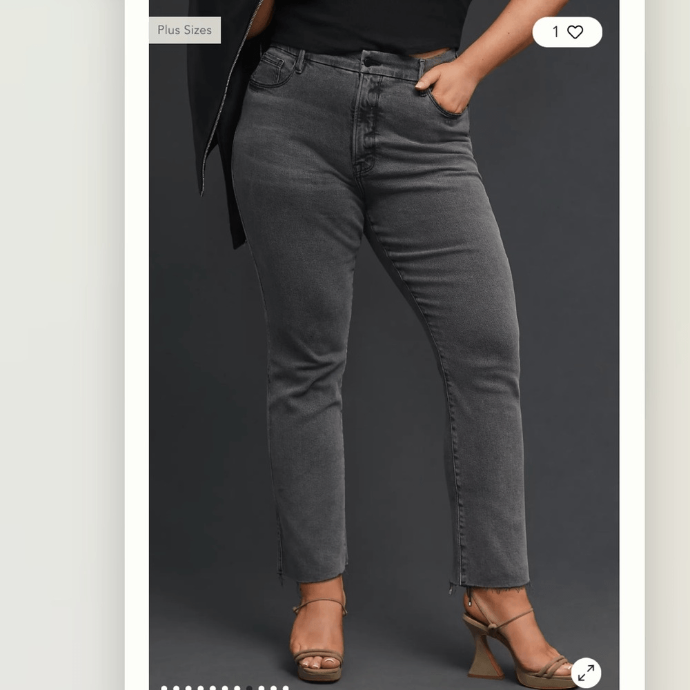 Anthropologie Good American Curve High-Rise Straight Jeans NEW Plus Size 22