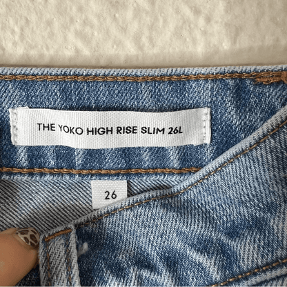 Aritzia Denim Forum The Yoko High Rise Slim Jeans Size 26L