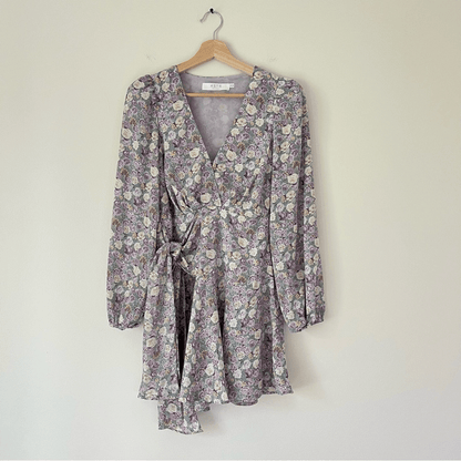 ASTR The Label Floral Mini Dress Long Sleeve Fit and Flare Size XS
