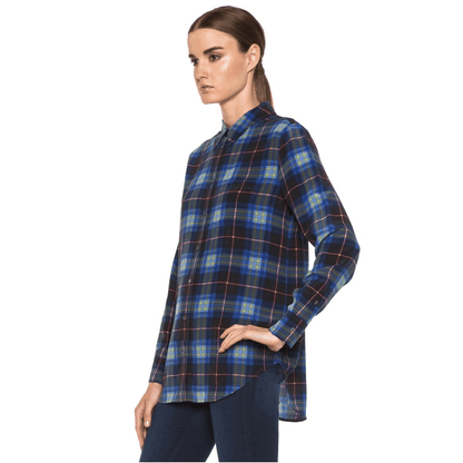 Equipment Femme Reese Plaid Silk Button Down Shirt Size XS