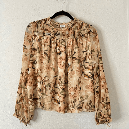 Aritzia Wilfred Lourdes Floral Long Sleeve Blouse Size XS
