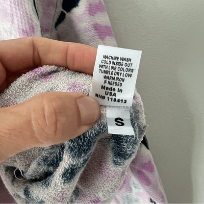 Monrow Bamboo Burst Tie-Dye Sweatshirt Pink NEW Size Small