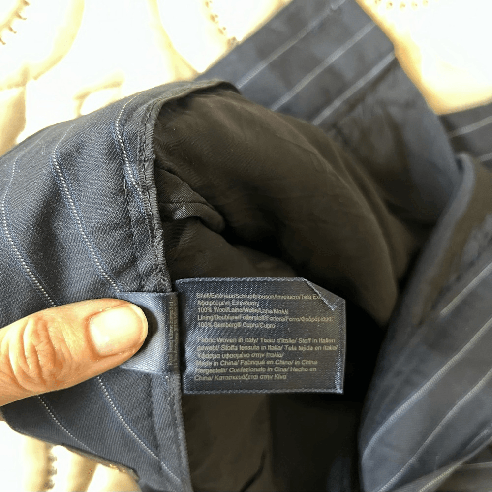 Brooks Brothers Navy Blue Pinstriped Trousers Wool Dress Pants Size 0P
