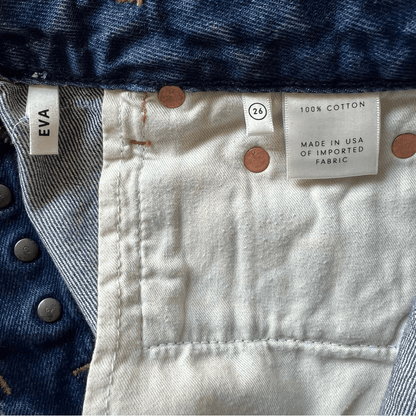 GRLFRND Eva Denim Mini Skirt Size 26 Medium Wash