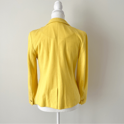 Talbots Aberdeen Yellow Cotton Knit Blazer Size 4P