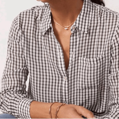 RAILS Josephine Gingham Button Down Shirt Black White Size Medium