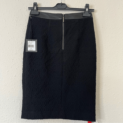 Nanette Lepore Textured Black Pencil Mini Skirt NEW Size 0