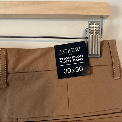 J. Crew Thompson Tapered Tech Chino Pants in Tan NEW Size 30x30