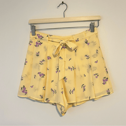 Aritzia Sunday Best Westley Pleated Short Pastel Yellow Size 2