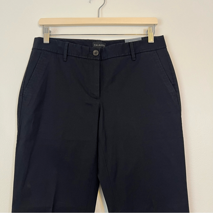 TALBOTS Relaxed Black Chino Pants NEW Size 4 Ankle Length