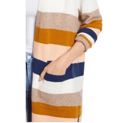 Madewell Kent Colorblock Wool Alpaca Cardigan NEW Plus Size 3X Bengali Indigo