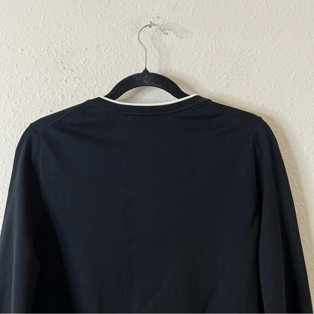 Banana Republic Crew Neck Black Cardigan Size Medium Stretch Cotton