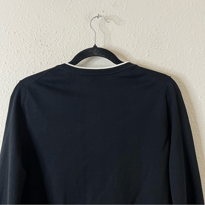 Banana Republic Crew Neck Black Cardigan Size Medium Stretch Cotton