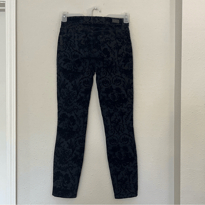 Paige Hoxton Floral Ankle Black Pants Size 26