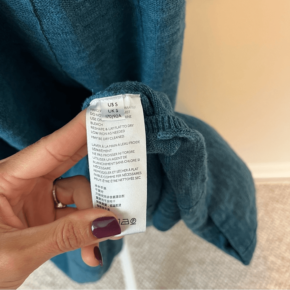 Free People Beach El Topo Sweater Maxi Dress Henley Peacock Plume Long Sleeve S