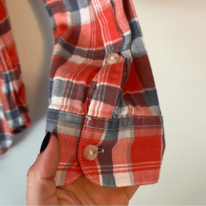 Madewell Ex-Boyfriend Plaid Flannel Button Down Shirt Size Small Long Sleeve