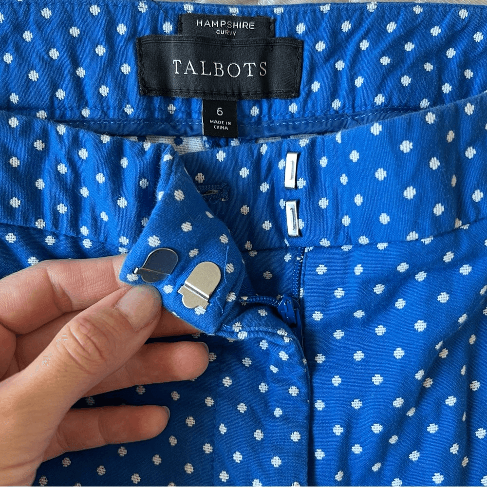 Talbots Hampshire Curvy Polka Dot Pants Size 6