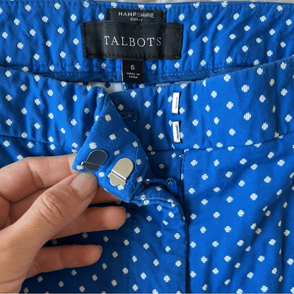 Talbots Hampshire Curvy Polka Dot Pants Size 6