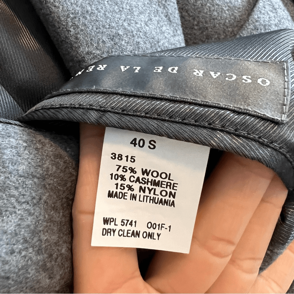 Oscar de la Renta Blazer Wool Cashmere Blazer Jacket Mens 40 S Gray