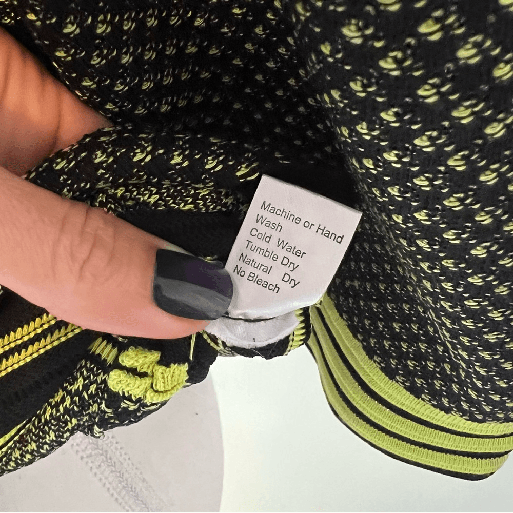 Ming Wang Striped Knit V-Neck Sweater Cardigan Jacket Plus Size Blue Green