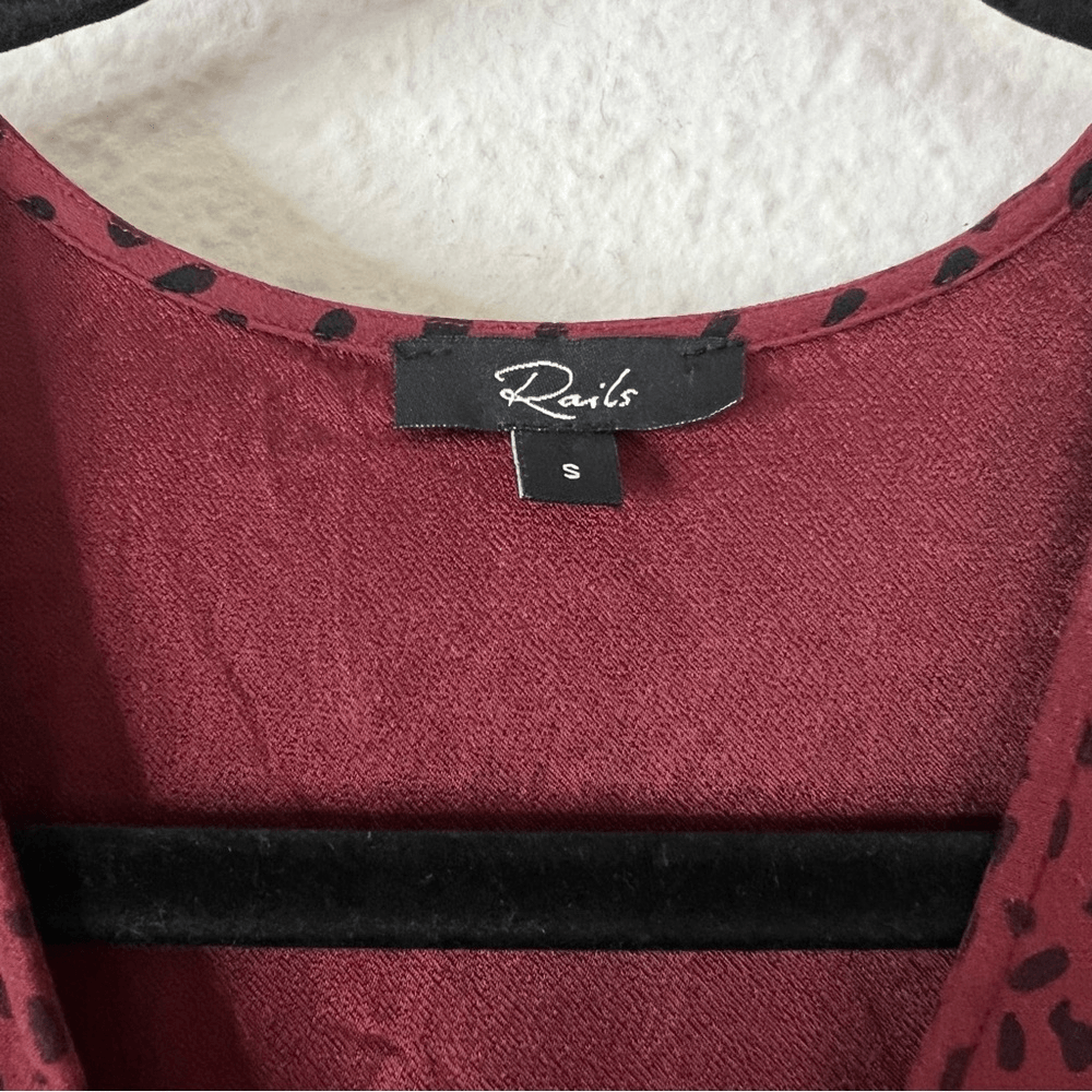 Rails Rust Spotted Jet V Neck Wide Leg Jumpsuit Size Small