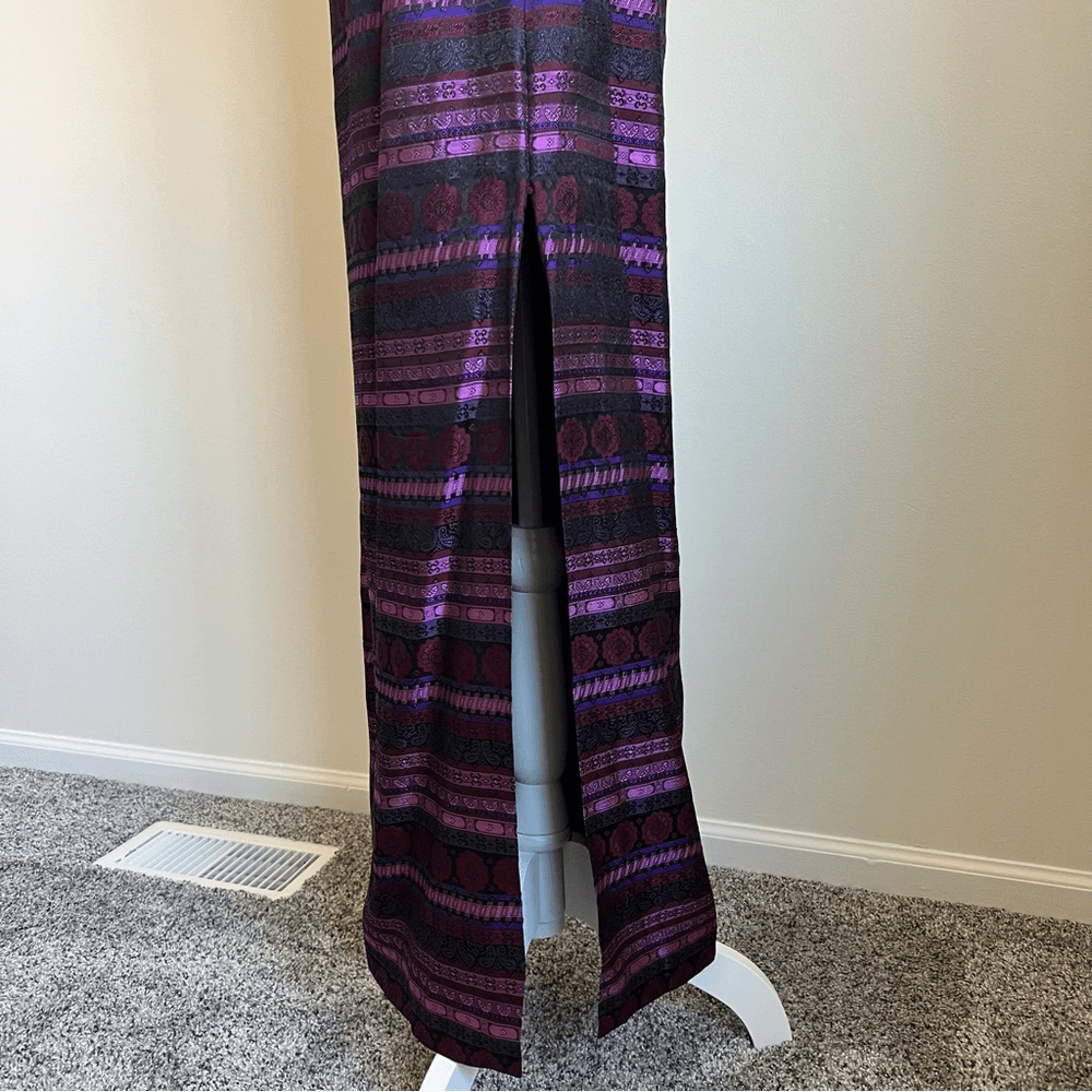 Jessica McClintock Gunne Sax Vintage 1990s Column Brocade Gown Size 5 Strapless