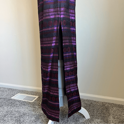 Jessica McClintock Gunne Sax Vintage 1990s Column Brocade Gown Size 5 Strapless