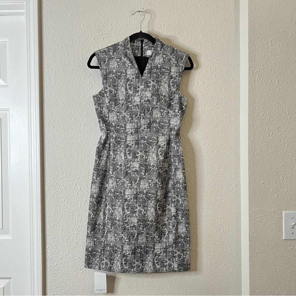 MM Lafleur Aditi Sheath Dress in Black and White Crackle Print NEW Size 2