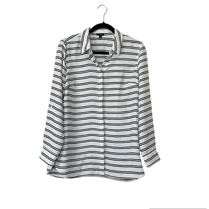 Talbots Boyfriend Button Down Shirt Blouse Striped Size Medium