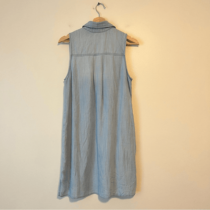 Cloth & Stone Sleeveless Chambray Blue Dress Size XS 100% Lyocell Tencel