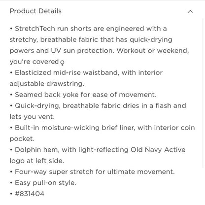 Old Navy Mid-Rise StretchTech Swirl Pop Dolphin-Hem Running Athletic Shorts