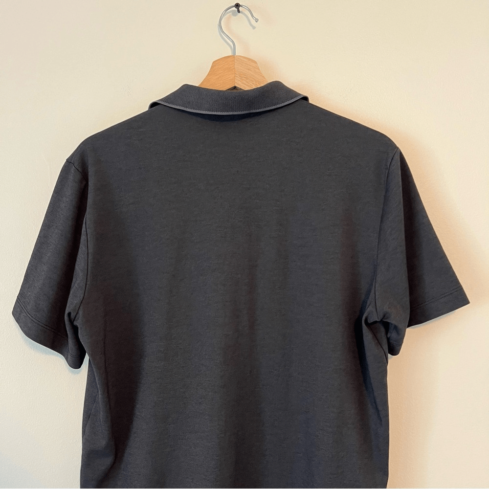 Theory Mens Cotton Polo Shirt Size Large in Dark Gray