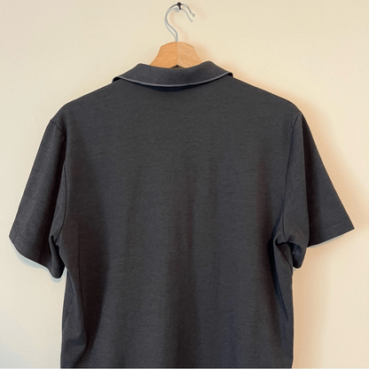 Theory Mens Cotton Polo Shirt Size Large in Dark Gray