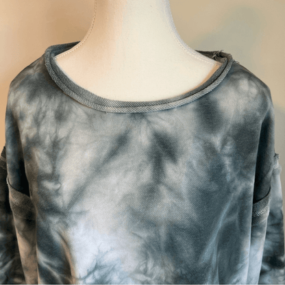 POL Tie Dye Cropped Oversized Sweatshirt Size Large