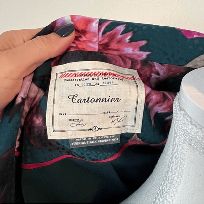 Anthropologie Cartonnier Rihan Floral Blazer Size 6 in Green Open Front