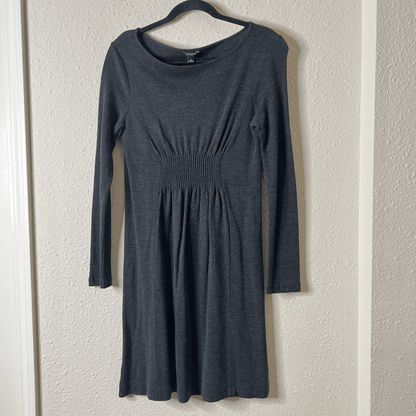 Ann Taylor Wool Blend Long Sleeve Sweater Mini Dress in Gray Size Medium