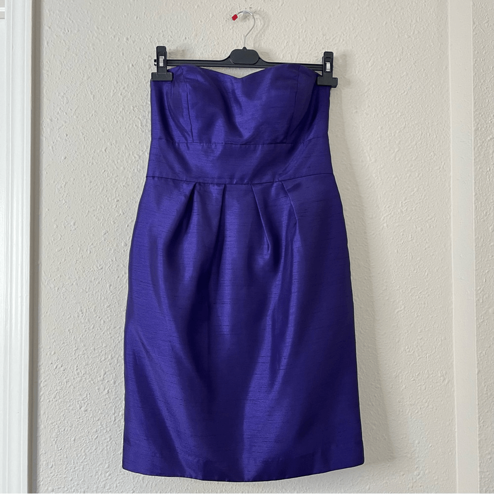 Jenny Yoo Parker Shantung Strapless Mini Cocktail Dress Size 10