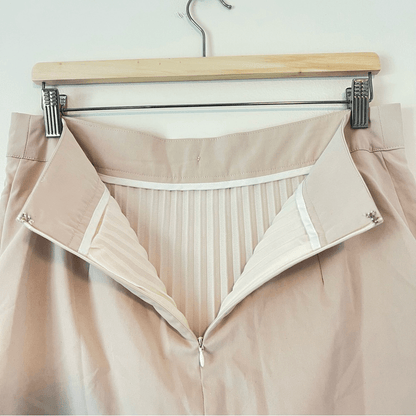 Commense Asymmetrical Pleated Midi Skirt NEW Size Large in Cream