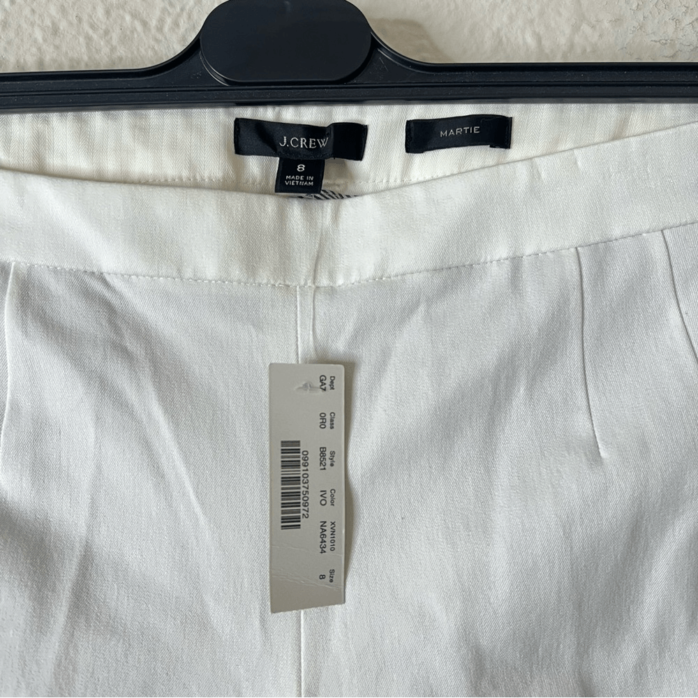 J. Crew Martie Ankle Pants in Ivory NEW Size 8