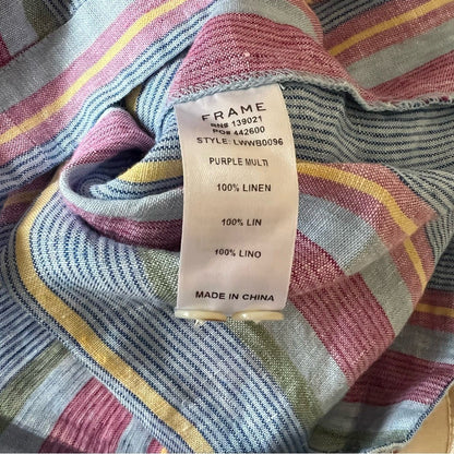 Frame Linen Striped Romper NEW Size Small