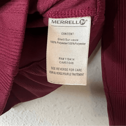 Merrell Long Sleeve Base Layer Quarter Zip Burgundy Size XS