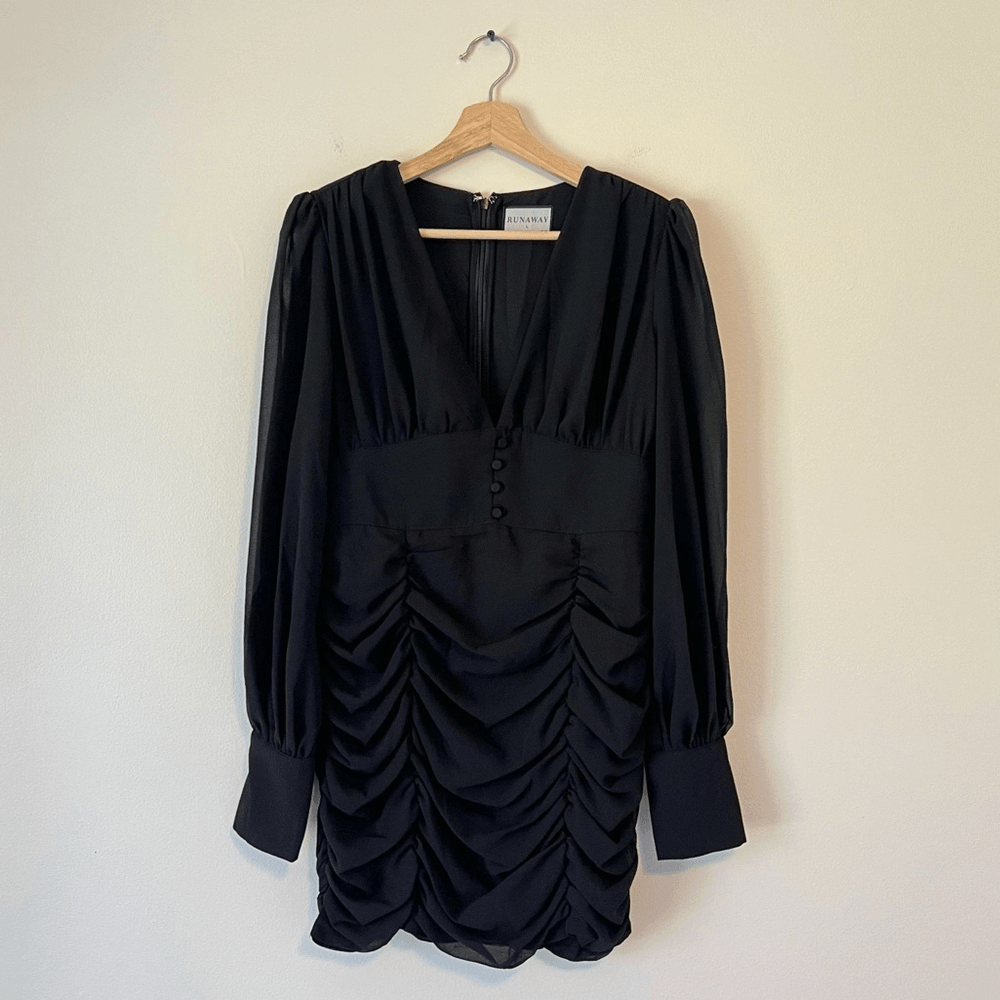 Runaway the Label Black Puff Long Sleeve Mini Dress Size 8