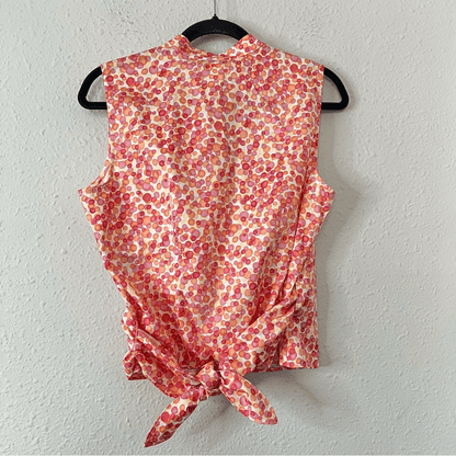 Talbots Sleeveless Wrap Blouse Shirt Top Cotton NEW Size 10