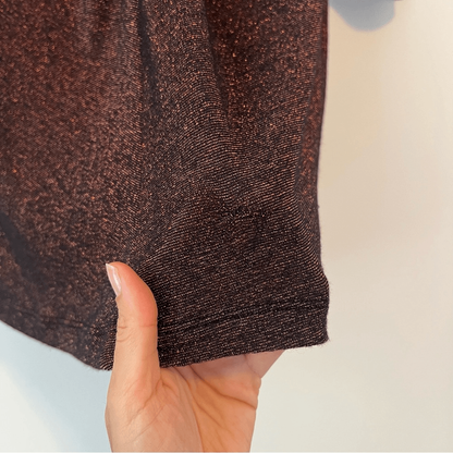 Ted Baker Lizzey Copper Metallic Long Sleeve Mini Dress Ted Size 3 US Size 8