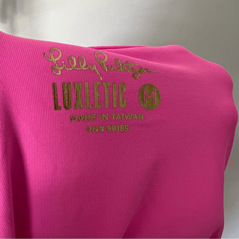 Lilly Pulitzer Luxletic Justine Top Half Zip Cropped Size M UPF 50+ Long Sleeve